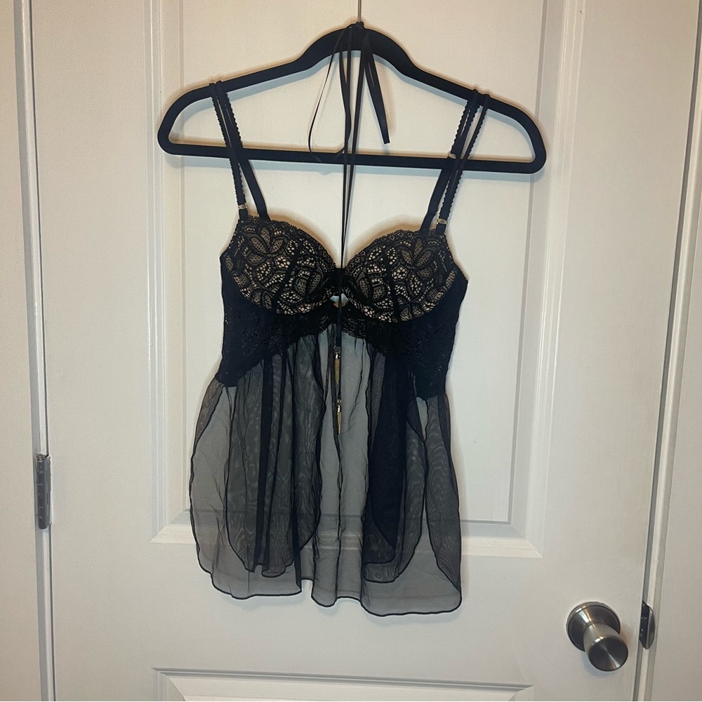 Black Victoria’s Secret babydoll top with built in boning